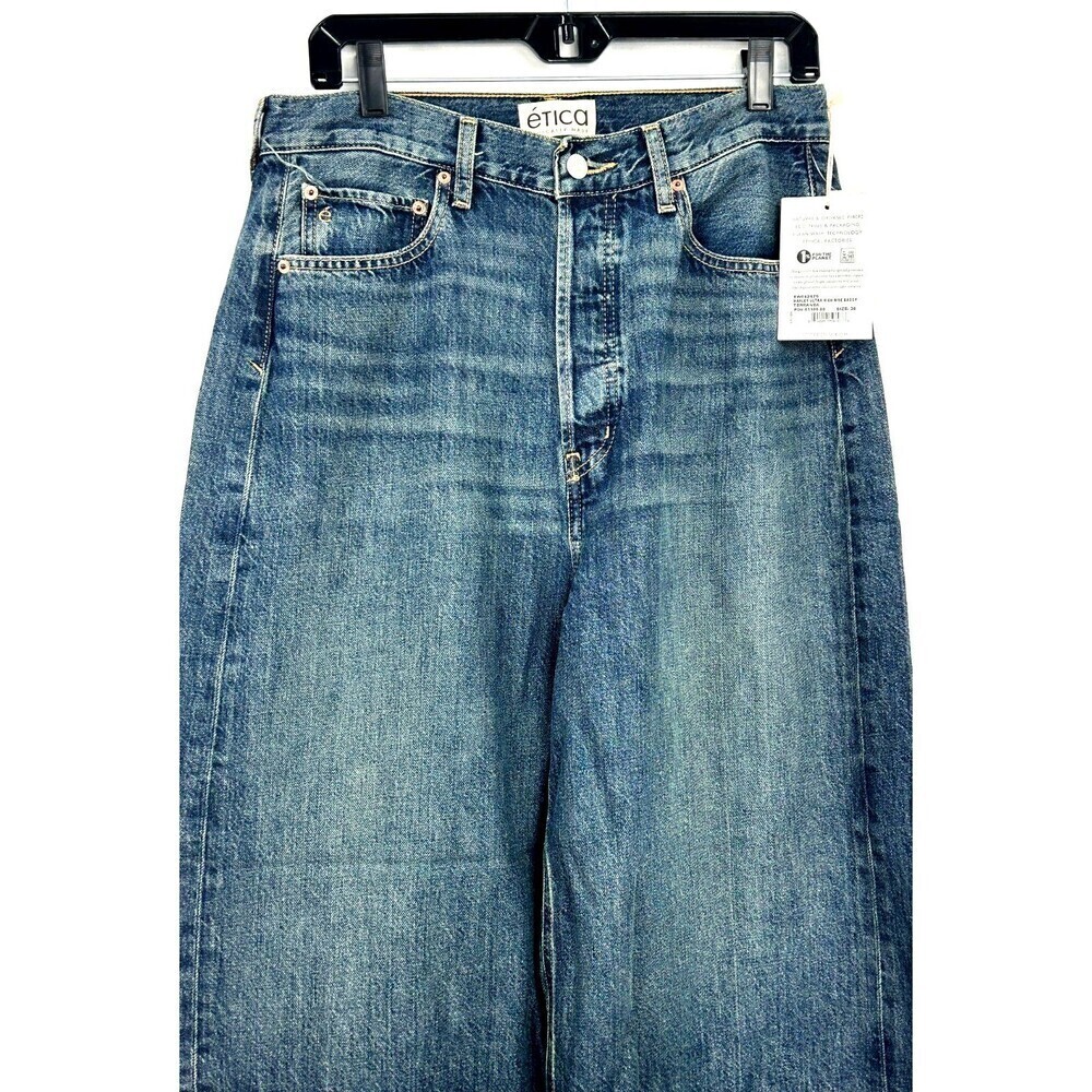 New Anthropologie Etica Women Sz 30 Jeans Marley Ultra High Rise Baggy Terranea - Picture 9 of 12